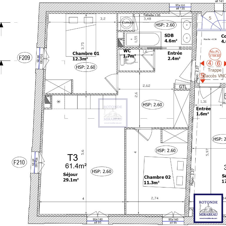 Vente Appartement AIX EN PROVENCE surface habitable de 61.4 m²