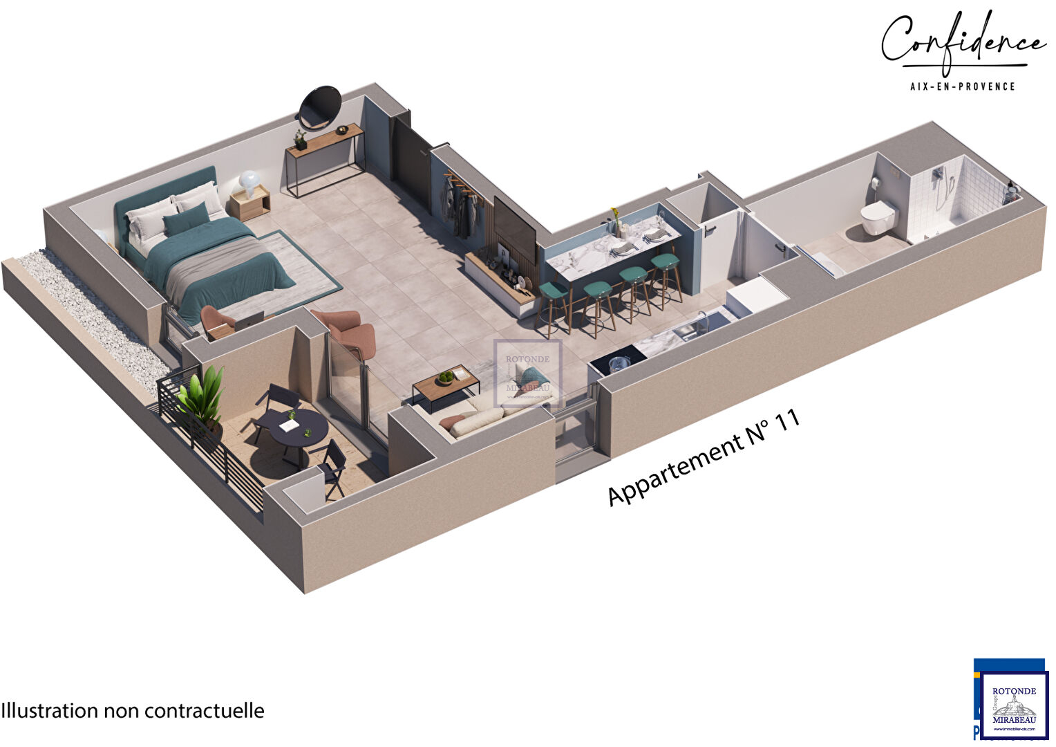 Vente Appartement AIX EN PROVENCE séjour de 33.42 m²